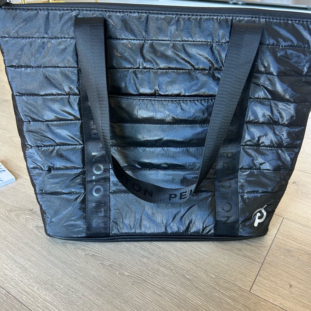 Peloton Black Quilted Tote Bag
